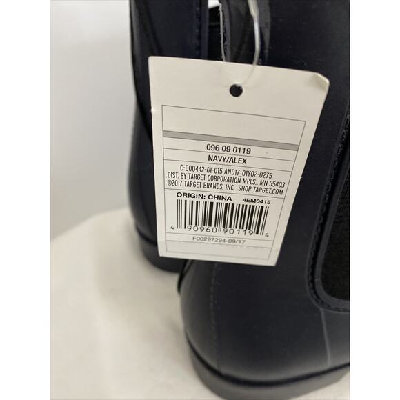 A New Day Navy blue chelsea rain boots size 11, “ Alex” Style NWT - Picture 2 of 6